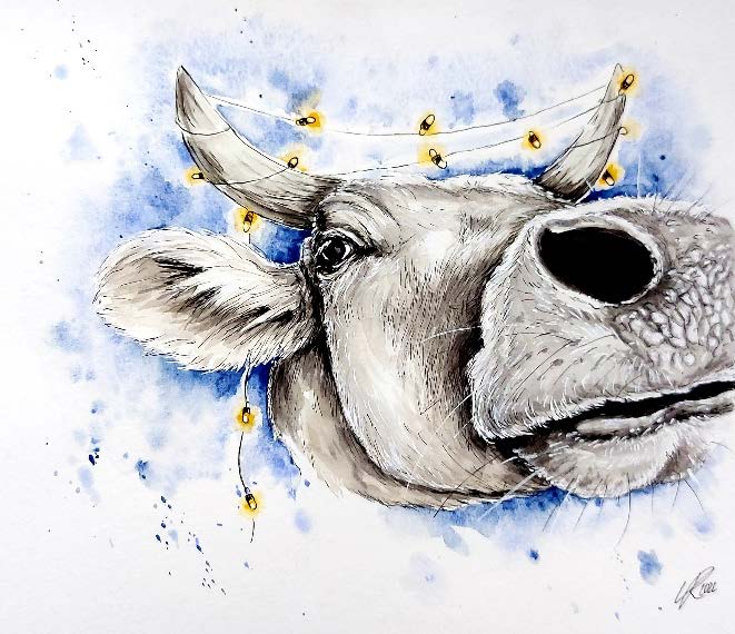 Bösel - Aquarellmalerei Weihnachtskarten - Art Date auf dem Geschken Hof